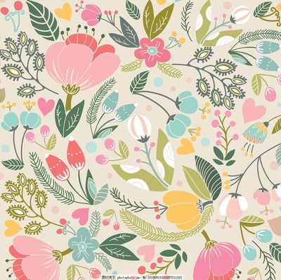 田園詩畫 可愛手繪花卉與蔬菜的無縫連續(xù)墻紙藝術